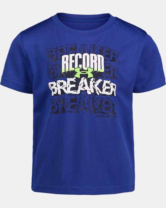Boys' Pre-School UA Record Breaker Short Sleeve, Blue, pdpMainDesktop image number 0